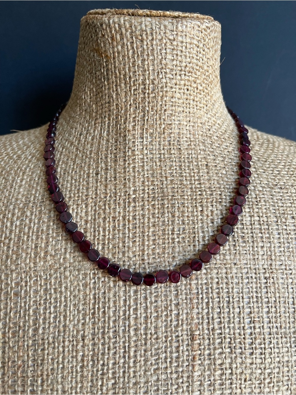 New genuine Red Garnet Bead Necklace.